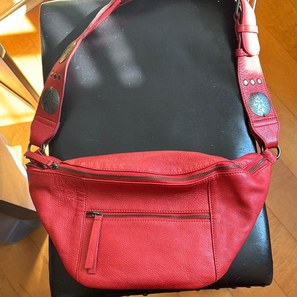 Red Leather crossbody bag from Free People